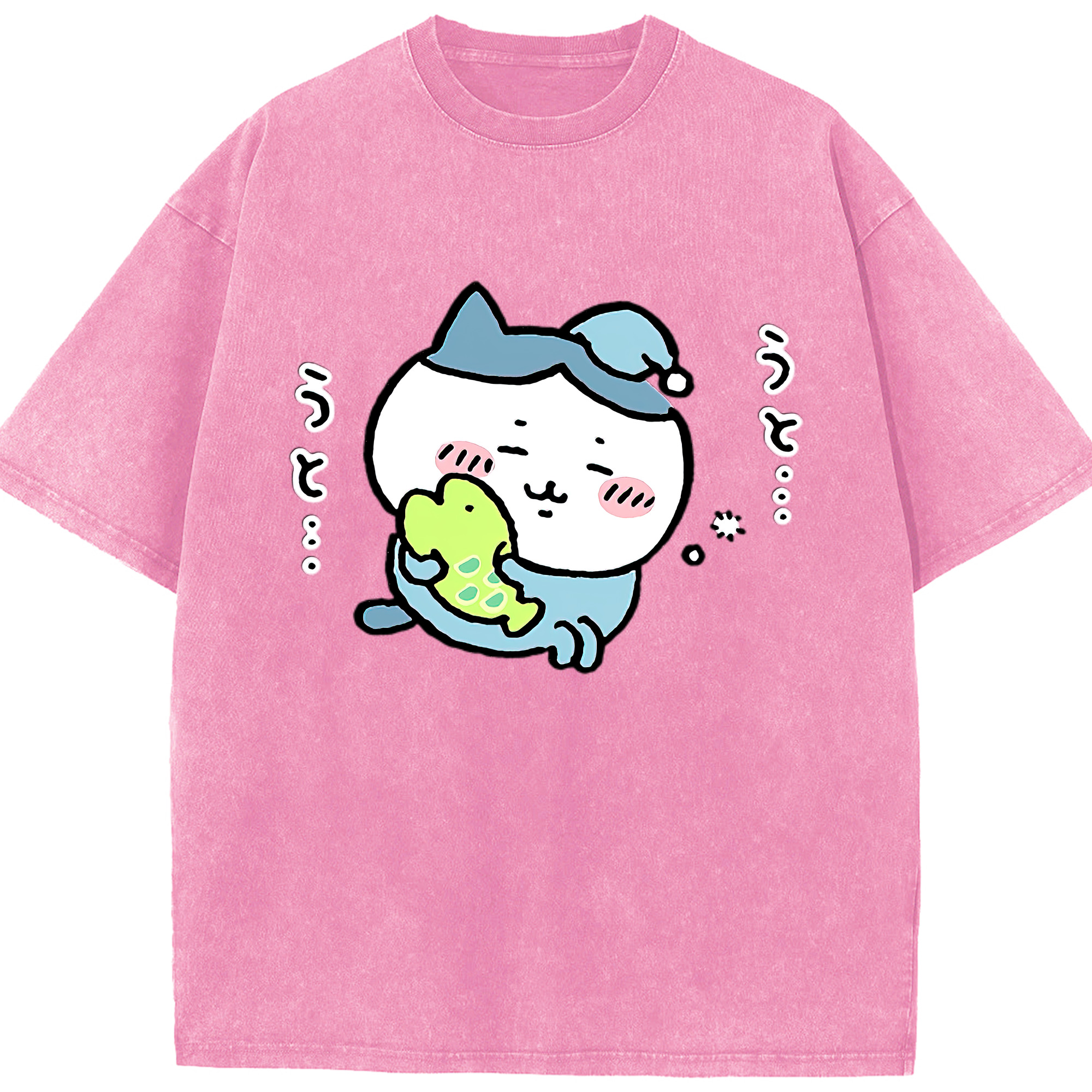 （画像用） ちいかわ ハチワレ Chii-kawa hachiware 綿100% ヴィンテージ風 半袖Tシャツ（フロントプリント）